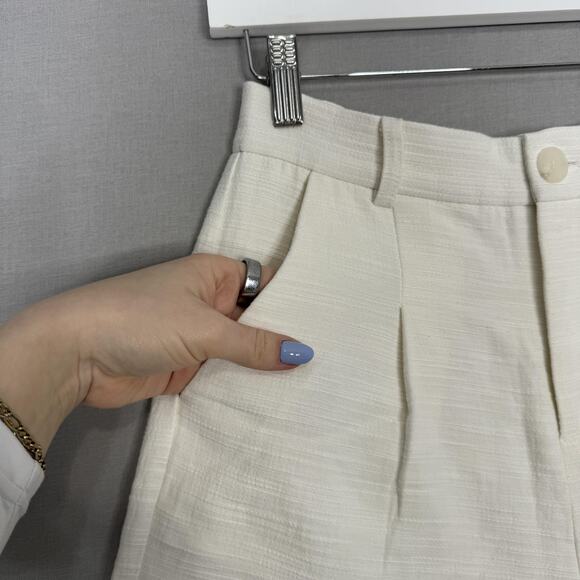 Berthie Paris Cena Shorts Womens Small 4 White High Rise Pleated Preppy Nautical - Picture 5 of 16